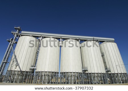View of modern grain silos in Spain