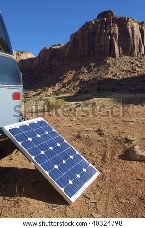 little photovoltaic panel in a van