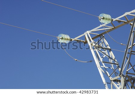 detail of a pylon with blue sky