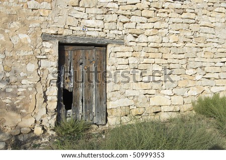 old wooden door in an old country house