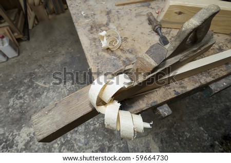 view of a planer in an old carpentry