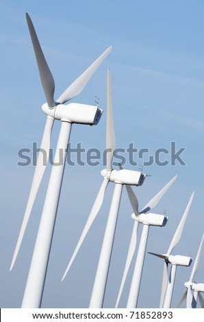 group aligned modern windmills for renewable electric energy production