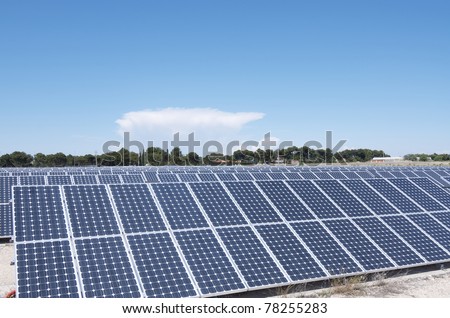 group photovoltaic panels for renewable electric energy production