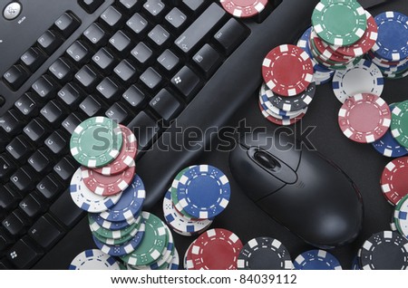 view of casino chips to gamble and play online