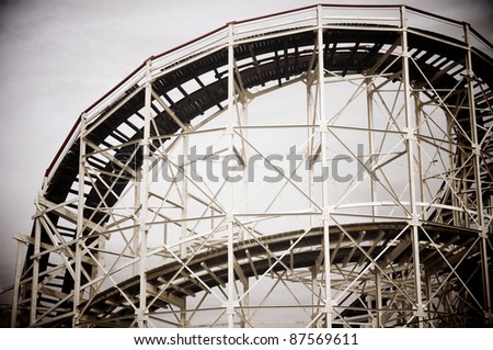 Cyclone Roller-coaster in the Coney Island Astroland Amusement Park, Usa