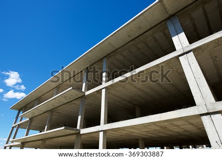 Reinforced concrete slabs of a residential building under construction.