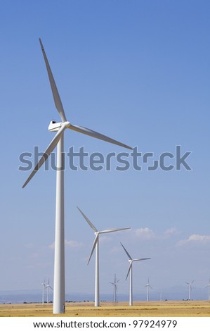 group of wind turbines for renewable electric energy production