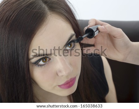 Mascara Applying. Makeup Closeup.Eyes Make-up