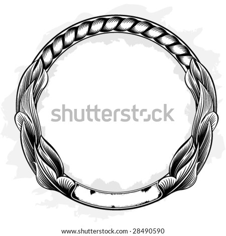 Vector Grunge Floral Circle Frame Design | Download Free Vector Art