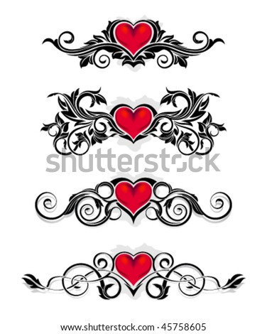 stock vector : Valentine ornaments