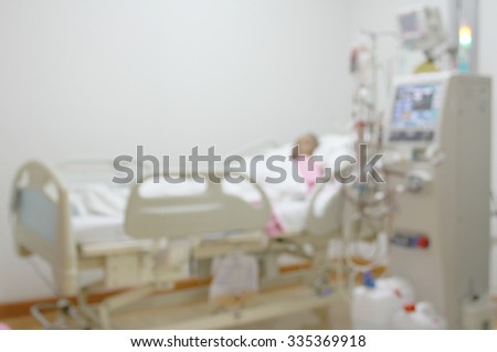 Dialysis patients in the room  low-light and blur.