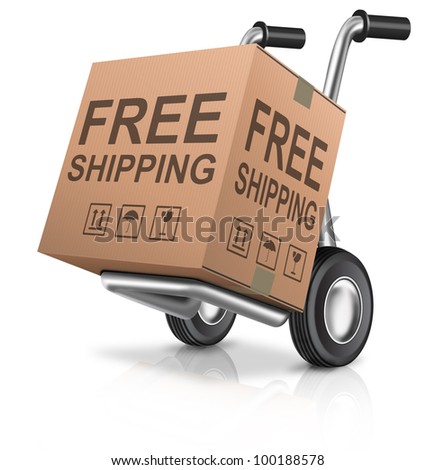 Free Shipping Or Delivery For Online Order Of A Web Shop Cardboard