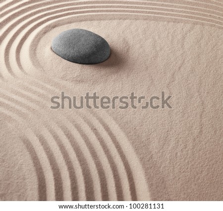 zen buddhism spiritual japanese rock garden abstract harmony and balance concept for purity concentration meditation and spa relaxation sand and stone background