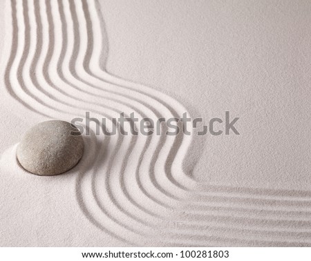 zen buddhism spiritual japanese rock garden abstract harmony and balance concept for purity concentration meditation and spa relaxation sand and stone