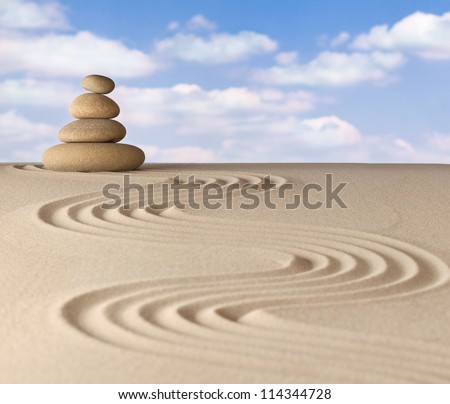 zen garden meditation stone pattern of rocks and sand concept for relaxation and concentration trough simplicity balance and serenity