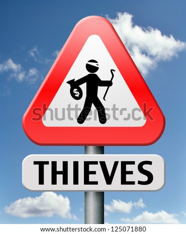thieves alert and protection of identity theft by neighborhood or crime watch