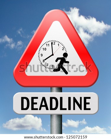 deadline hurry up and work against the clock gives job stress last minute task or late target date