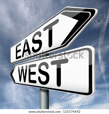 east or west compass opposite directions