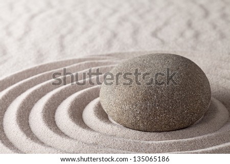 Zen meditation garden lines and patterns with sand and stones Japanese purity relaxation harmony spirituality and serenity concept