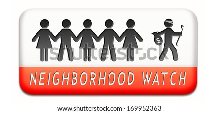 neighborhood guard or crime watch stopping thief,  thieves alert and protection of anti theft prevention