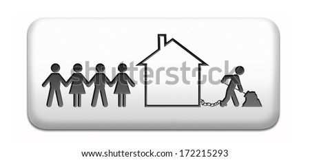 mortgage house loan paying money costs back to bank to avoid foreclosure and repossession problems paper chain silhouette
