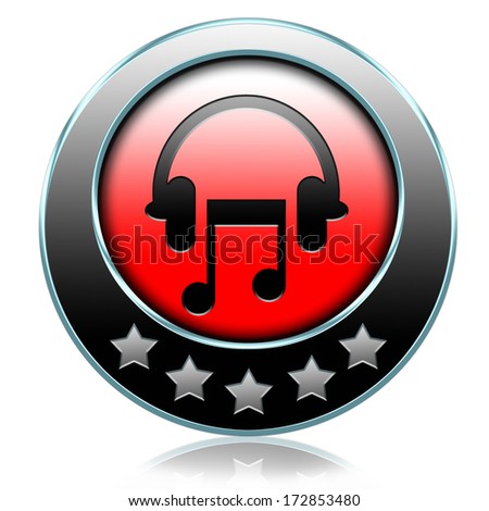 Music button or icon to play and to listen live stream or for download song