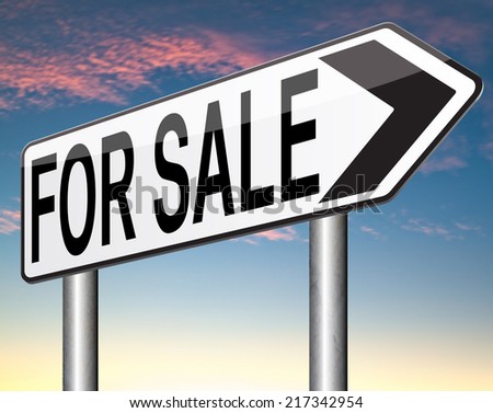 For sale sign selling a car house apartment or other real estate