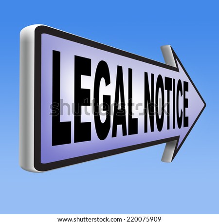 legal notice with terms and conditions for use