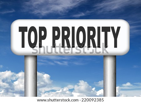top priority important very high urgency info lost importance crucial information road sign arrow highest importance