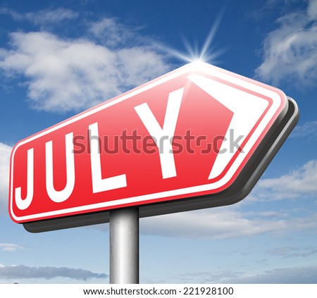 July summer month of the year  or event schedule or agenda