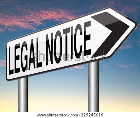 legal notice with terms and conditions for use