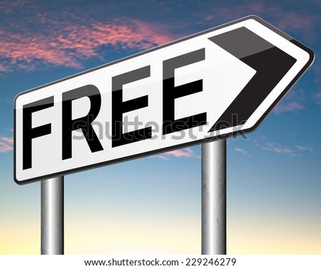 Free product trial sample offer or gratis download no charge