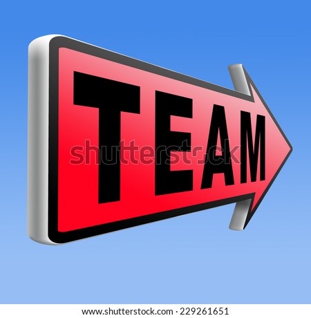 Team or work or business our team banner about us sign