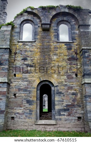 abbey ruins Villers la ville Belgium gothic buildings abandoned years ago spooky facades with face like features church ruin scary halloween haunted place building ghost house
