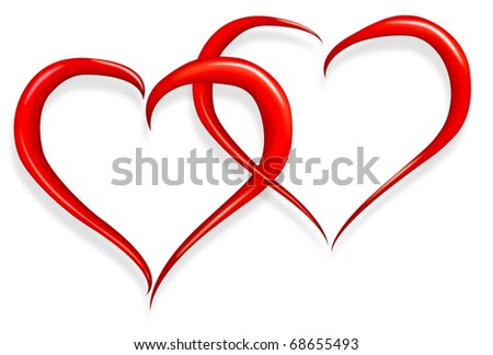 Heart pictures of love in red