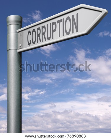 road to corruption bribe money, bank fraud or illegal transaction with dirty money bribing arrow with clipping path