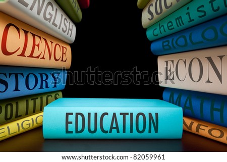 education study books with text learning building knowledge at school go to college or university study to learn and gather wisdom textbooks on pile back to school