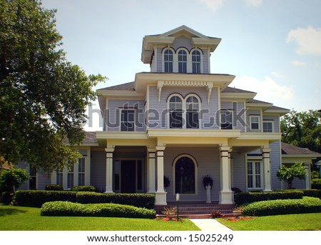 purple victorian upper class american home