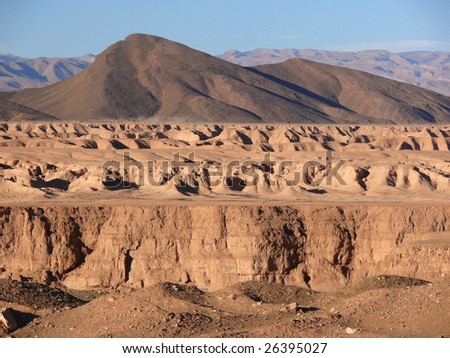 Dry riverbed in southern Morocco