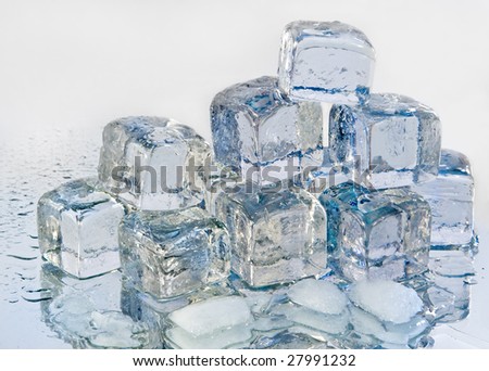 Pile of ice cubes