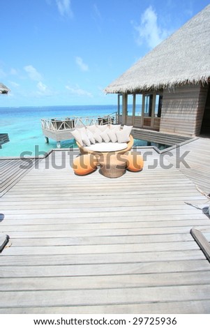 lazy chair on sunny deck
