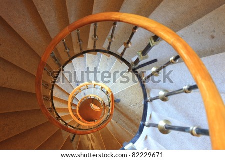 old spiral stair view from top