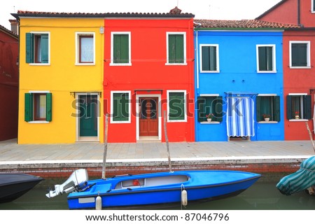 colorful houses at Burano, Italy