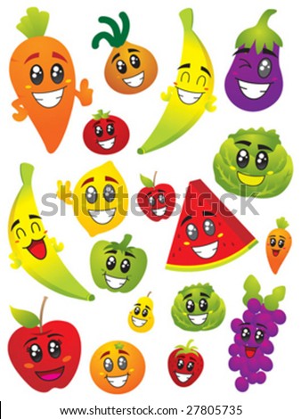 fruit and vegetables cartoon. fruit amp;amp; vegetable