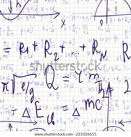 seamless background with formula. education  illustration