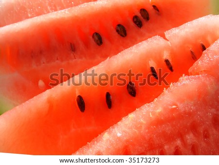 Juicy tasty pieces of a ripe water-melon