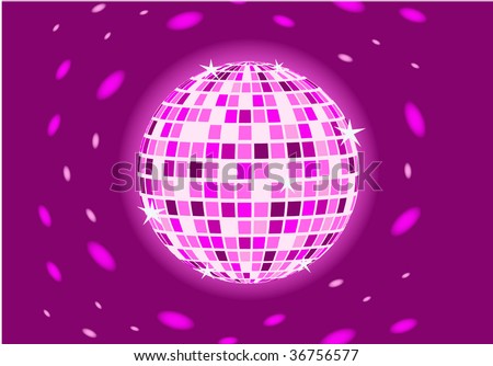Brilliant Ð´Ð¸Ñ�ÐºÐ¾-sphere on a pink background with patches of light