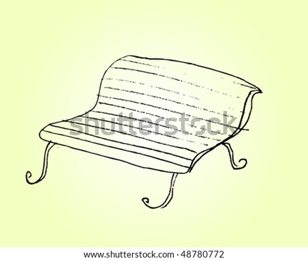 Outline Sketch Of Bench Vector Illustration - 48780772 : Shutterstock