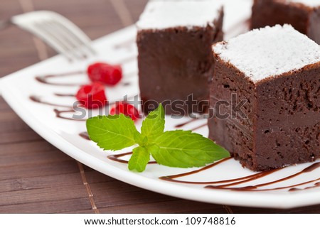 sweet brownies or chocolate cakes