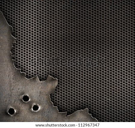 metal with bullet holes background